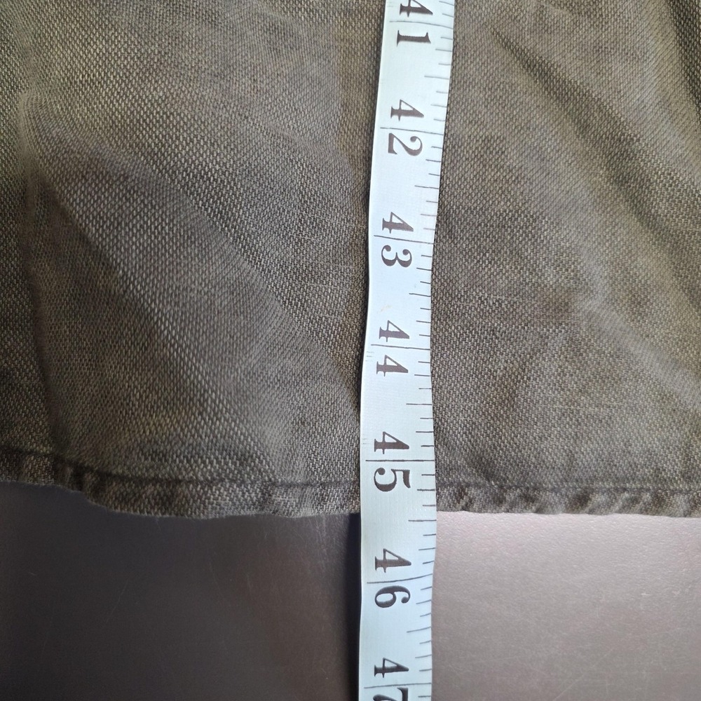 Lucky Brand Dress Women XL Green Linen Blend Belted Shirt Midi Utility Pockets - Picture 7 of 9
